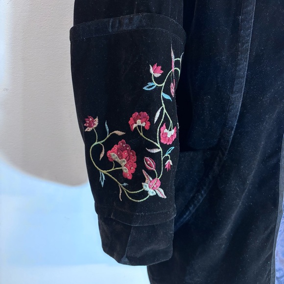 SISSY ME VELVET COAT Sz L Floral Embroidery Funnel Collar Puffer Style NEW - Picture 2 of 12